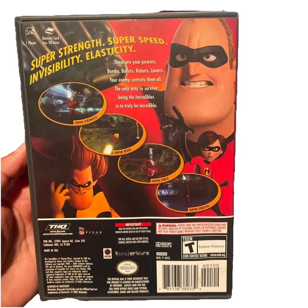 The Incredibles GameCube Black Label.  No Manual. Case & Disc Only. Tested